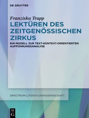 cover image of Lektüren des Zeitgenössischen Zirkus